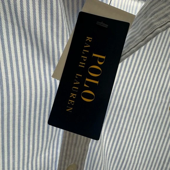 Women’s Polo Ralph Lauren Blue and White Striped Oxford Shirt - Picture 3 of 7
